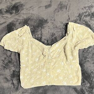 Floral Puff Sleeve Top crop